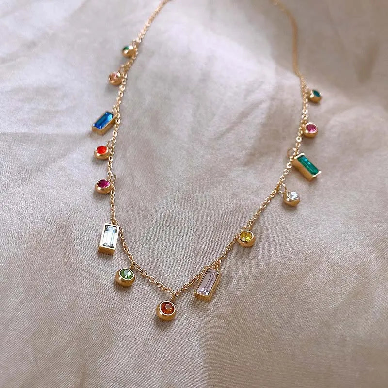 Color Square Necklace