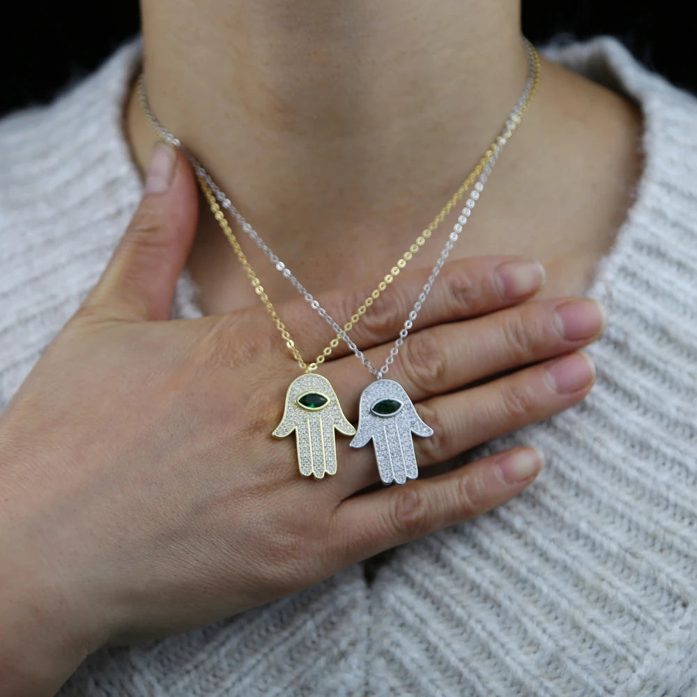 Hamsa Eye Pendant Necklace