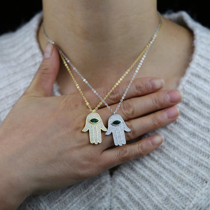 Hamsa Eye Pendant Necklace