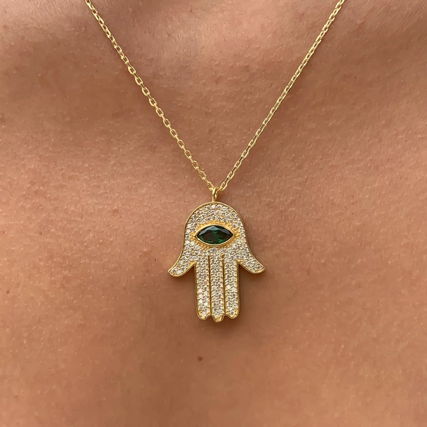 Hamsa Eye Pendant Necklace