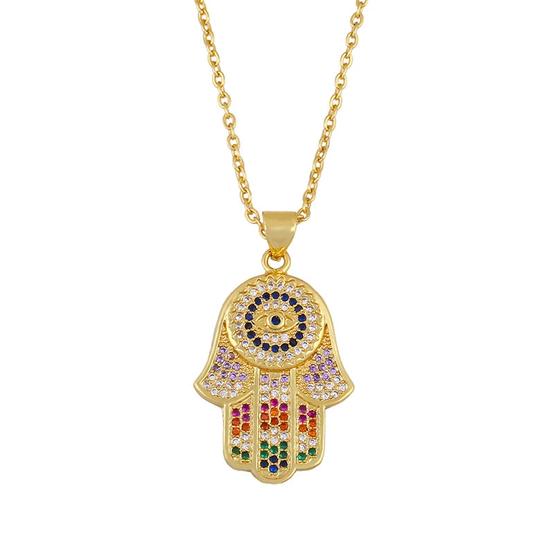 Rainbow Evil Eye Necklace