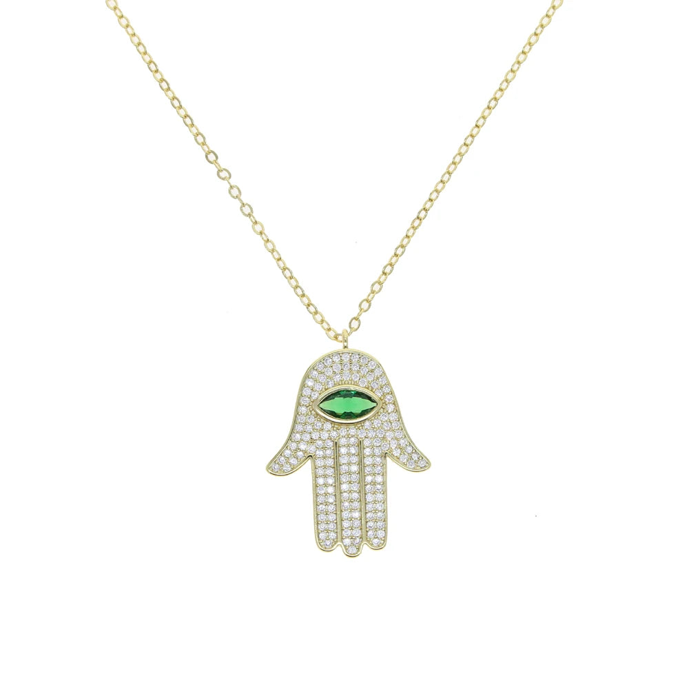 Hamsa Eye Pendant Necklace
