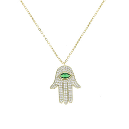 Hamsa Eye Pendant Necklace