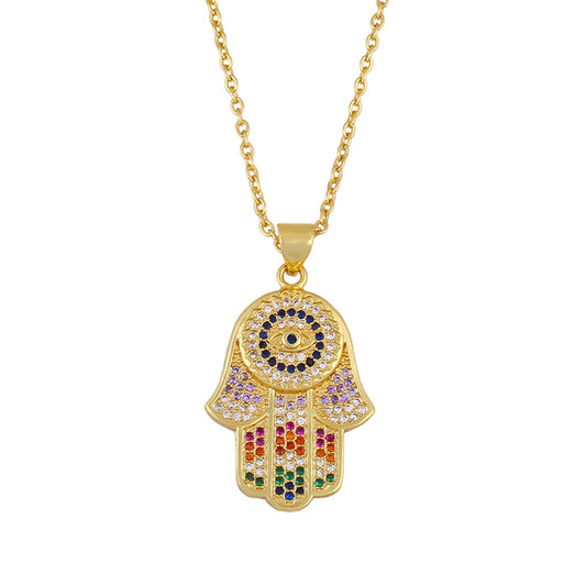 Rainbow Evil Eye Necklace