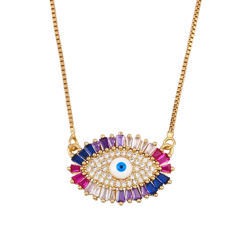 Rainbow Evil Eye Necklace