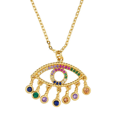 Rainbow Evil Eye Necklace
