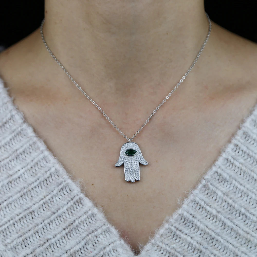 Hamsa Eye Pendant Necklace