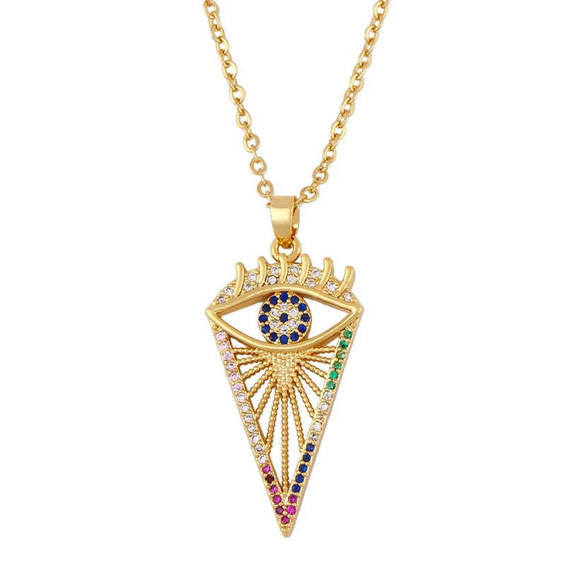 Rainbow Evil Eye Necklace