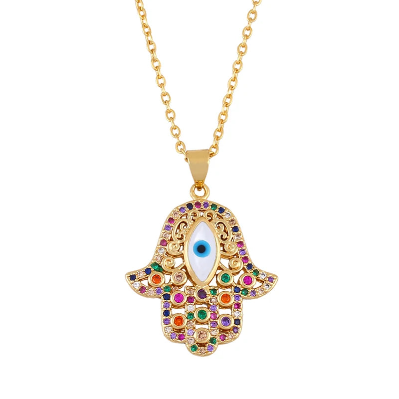 Rainbow Evil Eye Necklace