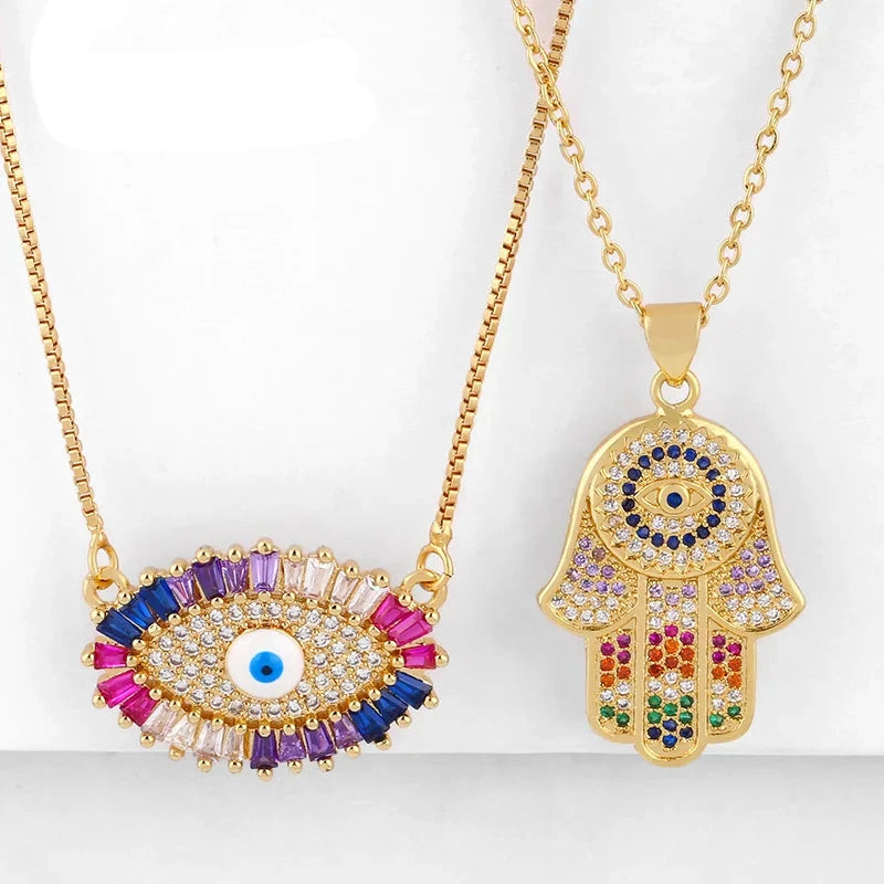 Rainbow Evil Eye Necklace