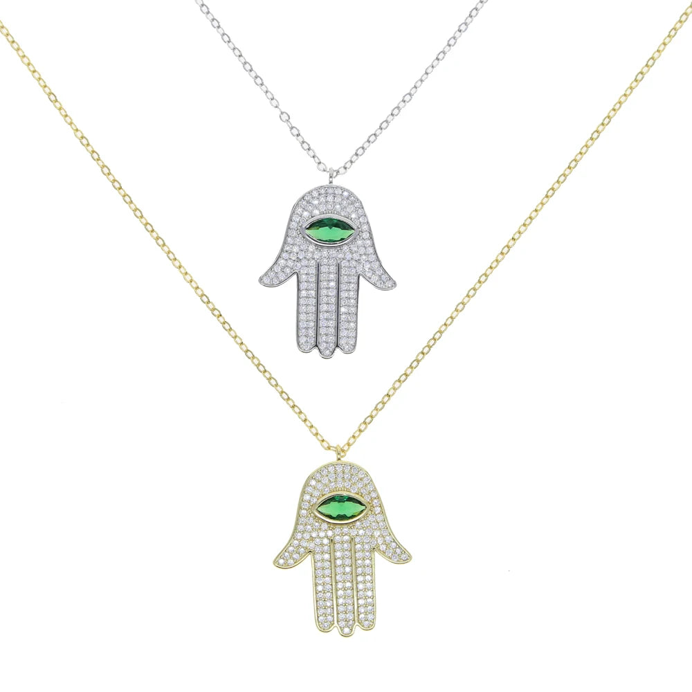 Hamsa Eye Pendant Necklace