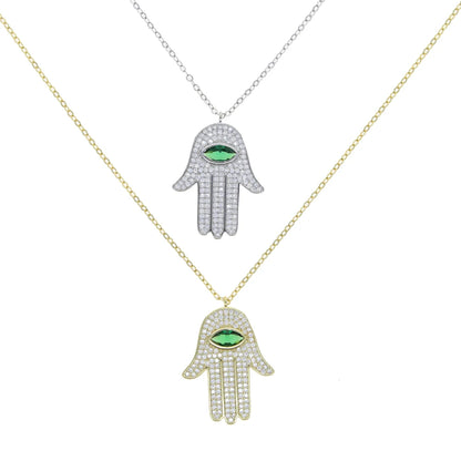 Hamsa Eye Pendant Necklace