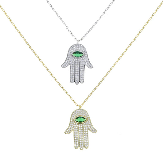 Hamsa Eye Pendant Necklace