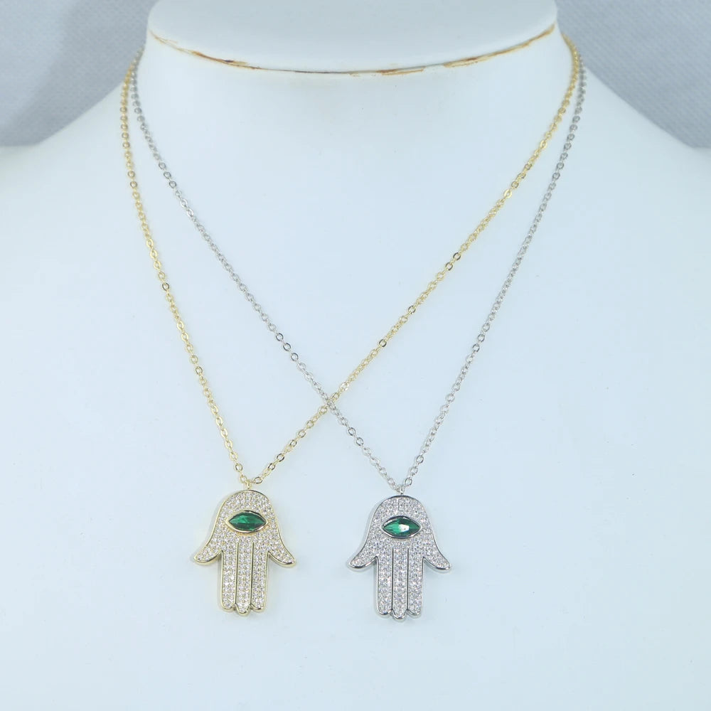 Hamsa Eye Pendant Necklace