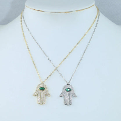 Hamsa Eye Pendant Necklace