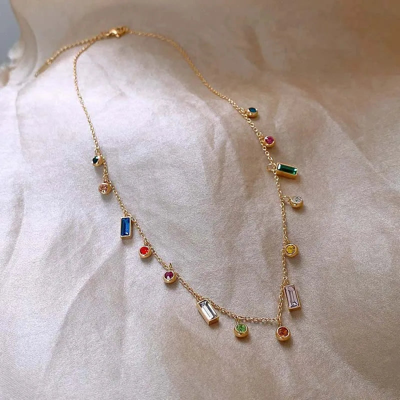 Color Square Necklace