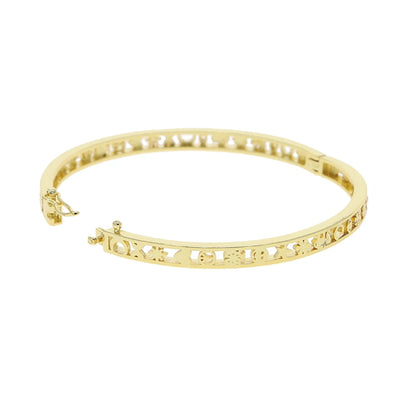 Hollow Heart Star Bangle Bracelet