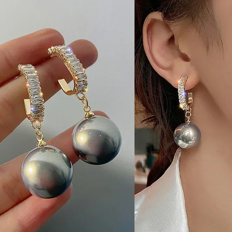 Square Crystal Pendant Earrings