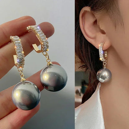 Square Crystal Pendant Earrings