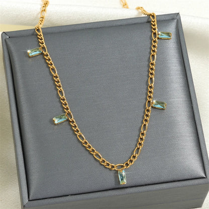 Fire and Ice Square Necklace