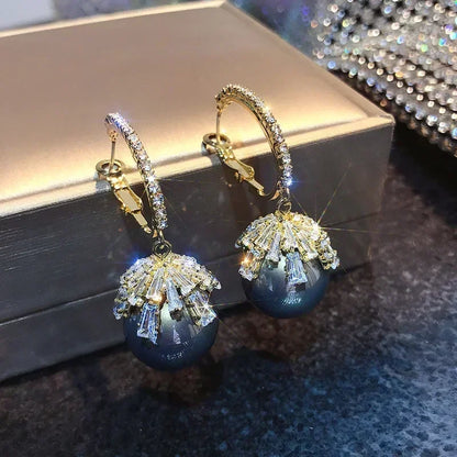 Square Crystal Pendant Earrings