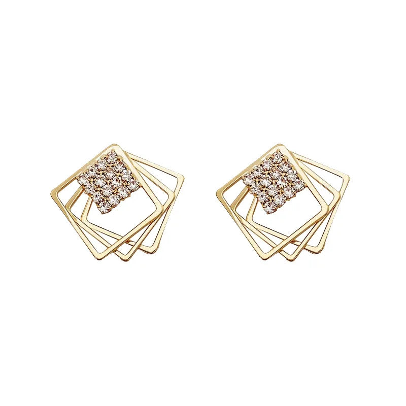 Hollow Out Square Stud Earrings