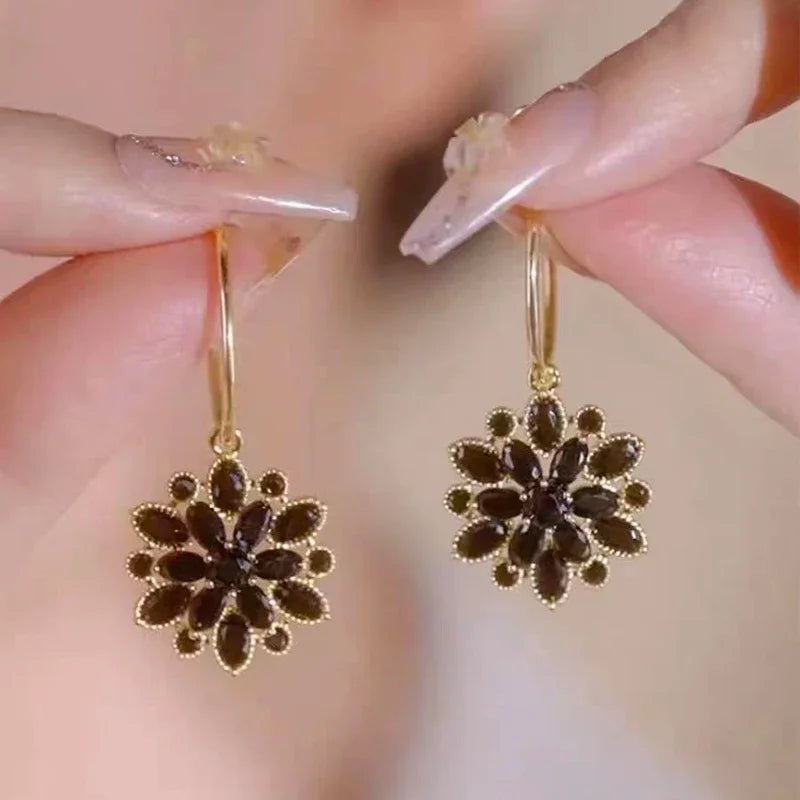 Square Crystal Pendant Earrings