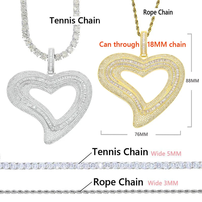 Hollow Heart Pendant Necklace