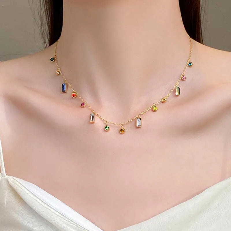 Color Square Necklace