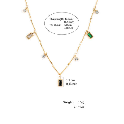 Fire and Ice Square Necklace