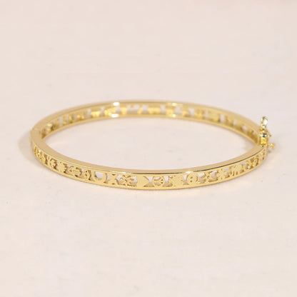 Hollow Heart Star Bangle Bracelet
