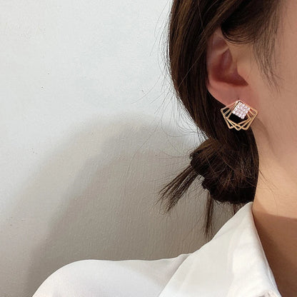 Hollow Out Square Stud Earrings