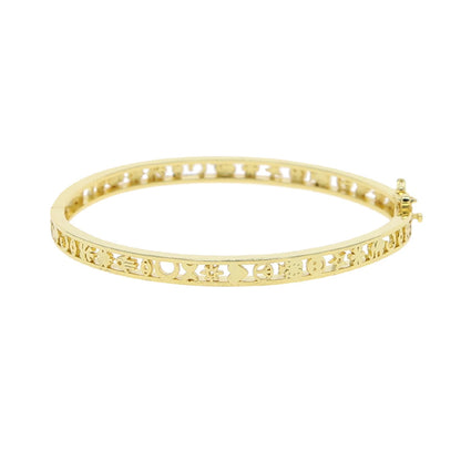 Hollow Heart Star Bangle Bracelet