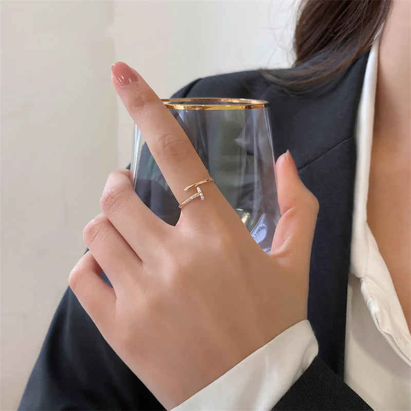 Pearls Gold Hoop Ring