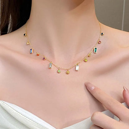 Color Square Necklace