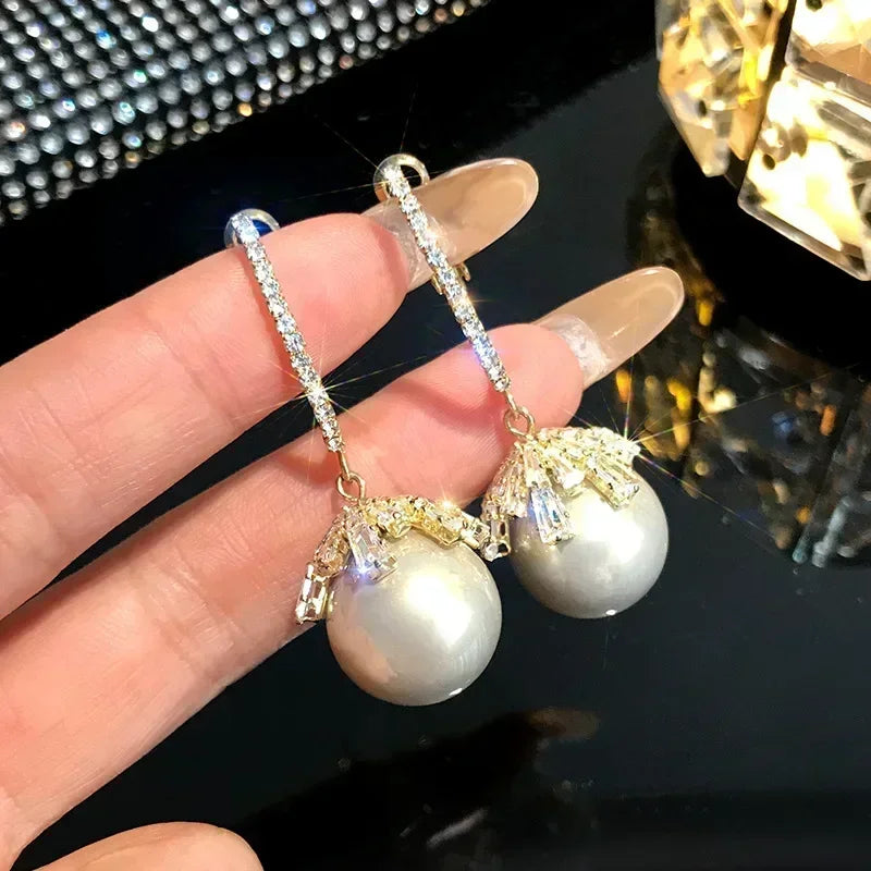 Square Crystal Pendant Earrings