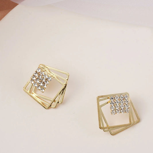 Hollow Out Square Stud Earrings