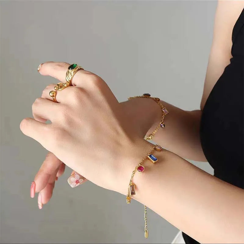 Color Square Necklace