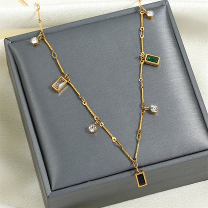 Fire and Ice Square Necklace