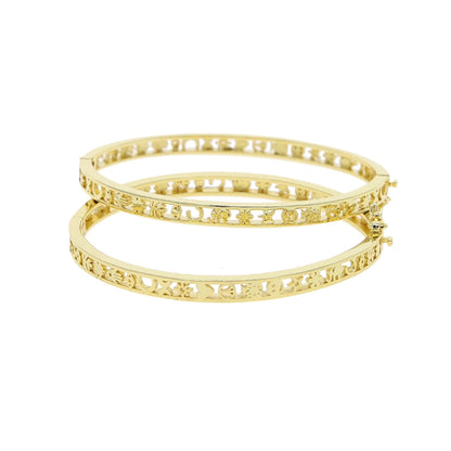 Hollow Heart Star Bangle Bracelet