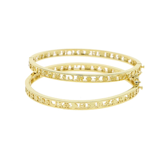 Hollow Heart Star Bangle Bracelet