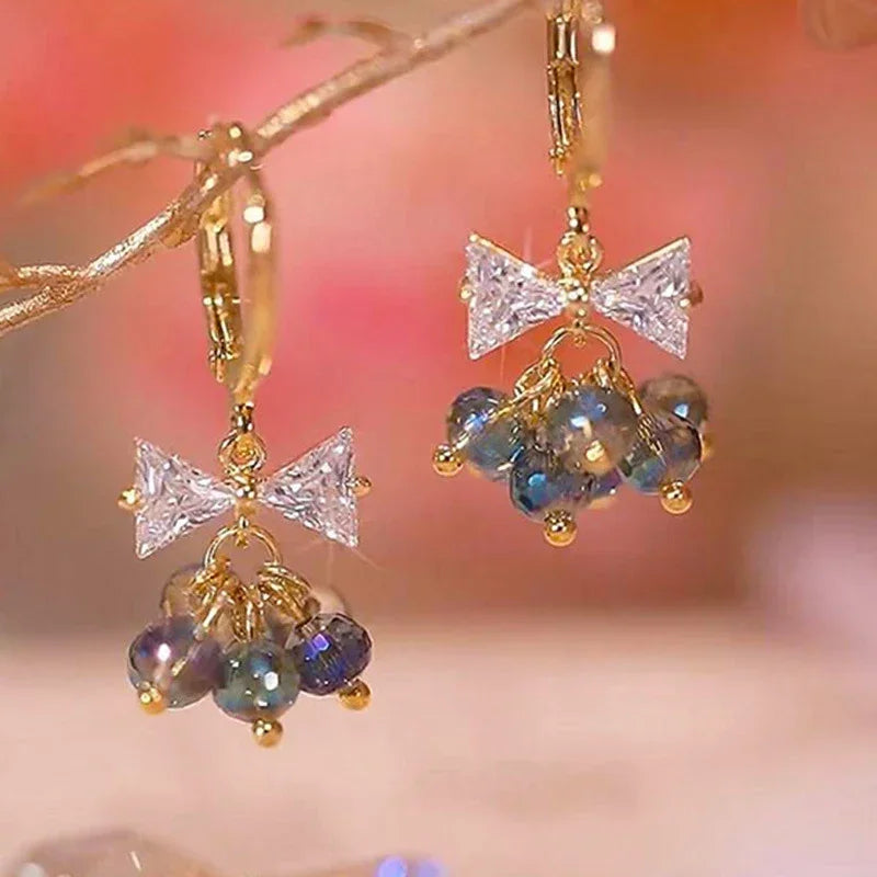 Square Crystal Pendant Earrings